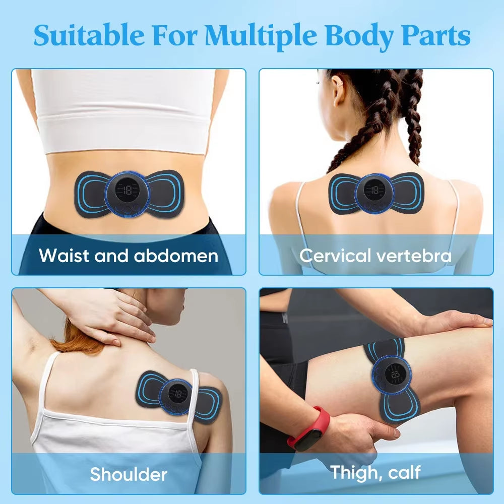 Electric Neck Massager EMS Muscle Massage Stimulator Low Frequency Instrument Back Cervical Calf Patches Pain Joints Mini Device