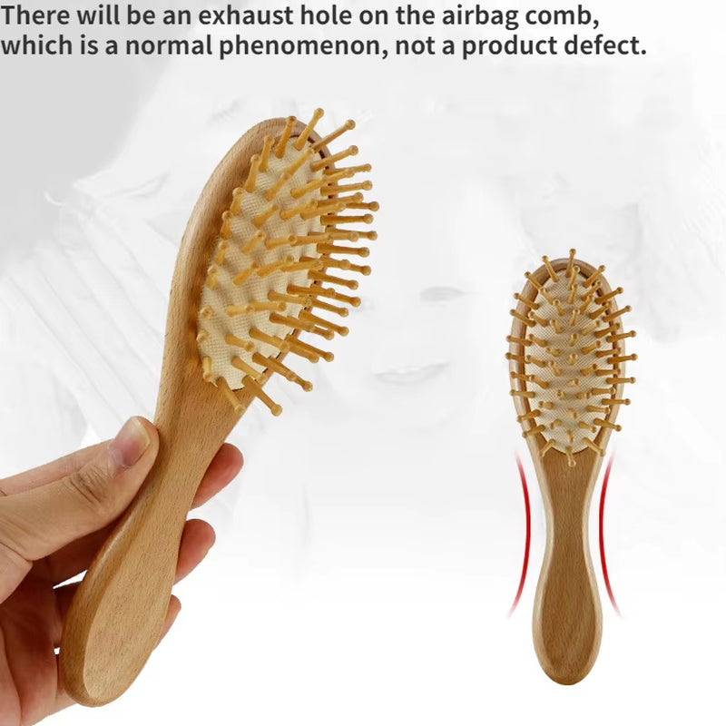 Newborn Baby Wooden Brush Baby Natural Wool Comb Newborn Hair Brush Infant Head Massager Portable Bath Brush Comb for Kids