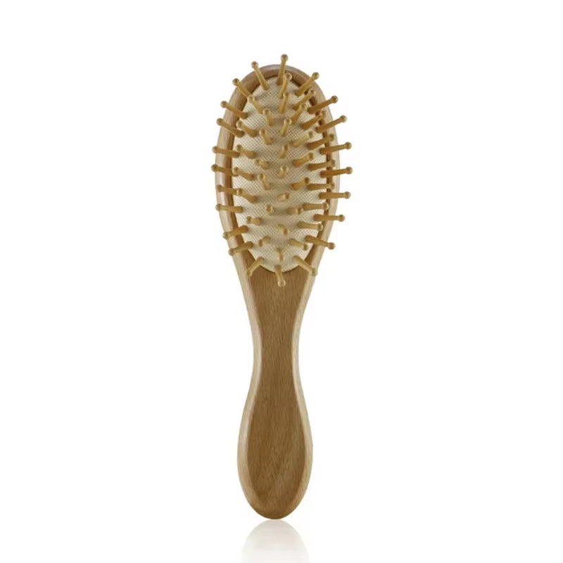 Newborn Baby Wooden Brush Baby Natural Wool Comb Newborn Hair Brush Infant Head Massager Portable Bath Brush Comb for Kids