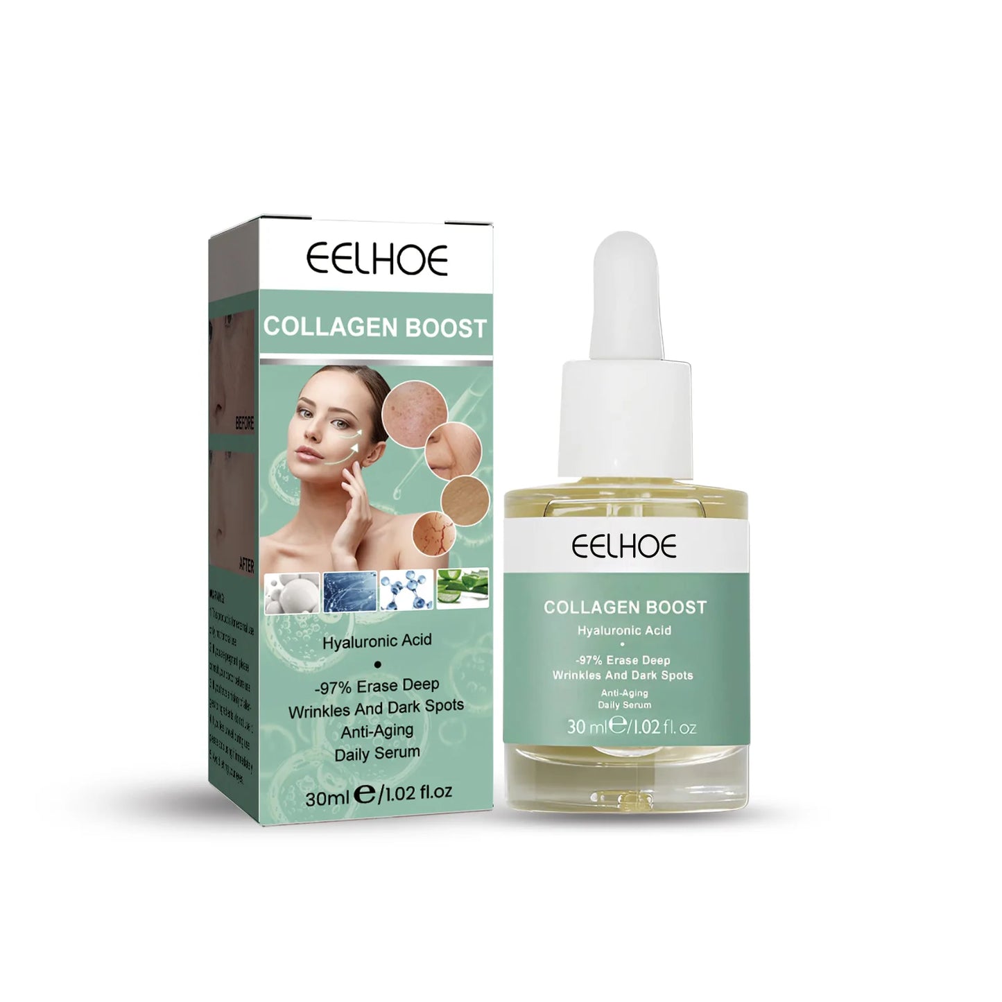 Collagen Booster Serum Firming Lifting Wrinkle Remover Anti-Aging Serum Fade Fine Lines Face Essence Nourishing Skin Care