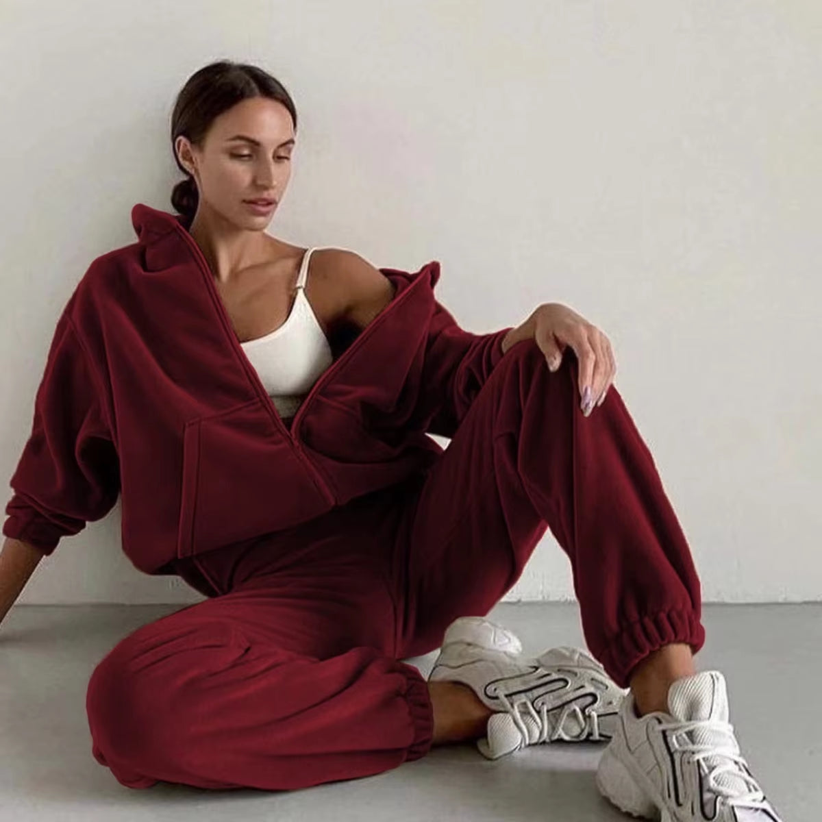 Winter Two Piece Sets Women Tracksuit Oversized Suit Autumn Trouser Suits Female Sweatshirt Clothing Sports Hoodie Sportswear