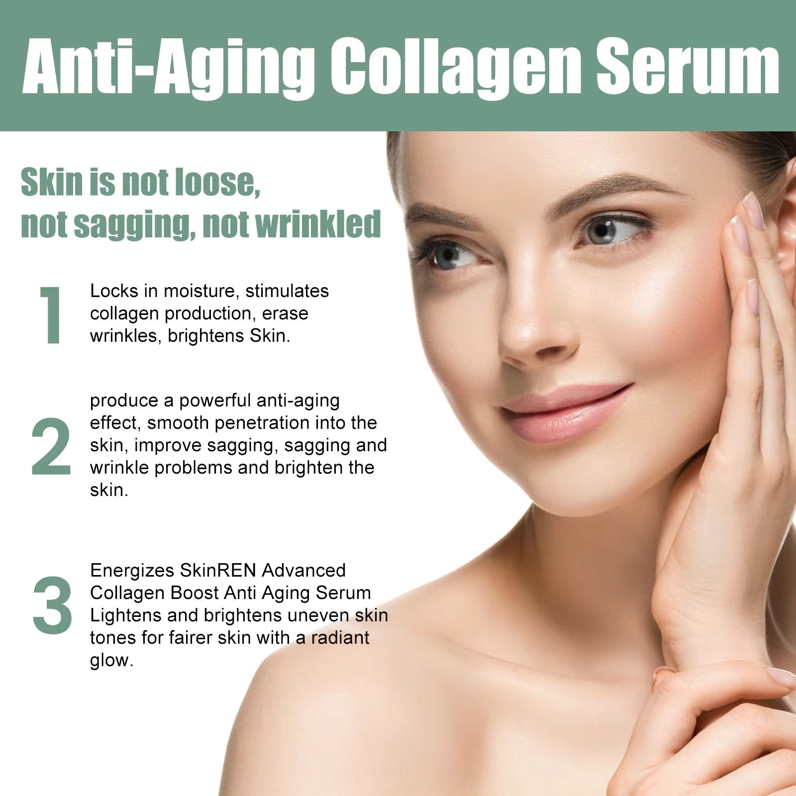 Collagen Booster Serum Firming Lifting Wrinkle Remover Anti-Aging Serum Fade Fine Lines Face Essence Nourishing Skin Care