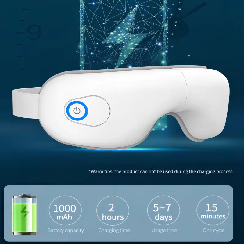 Eye Massager with Heat for Migraines Eye Mask with Bluetooth Airbag Eye Care Device for Eye Strain Relief Dry Eye Improve Sleep