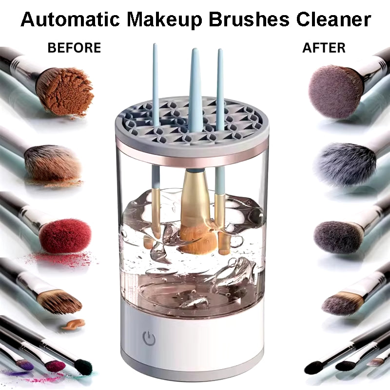 USB Plug Electric Makeup Brush Cleaner Makeup Brush Cleaning Machine Automatic Cosmetic Brush Dryer and Cleaner with Cleaner Mat