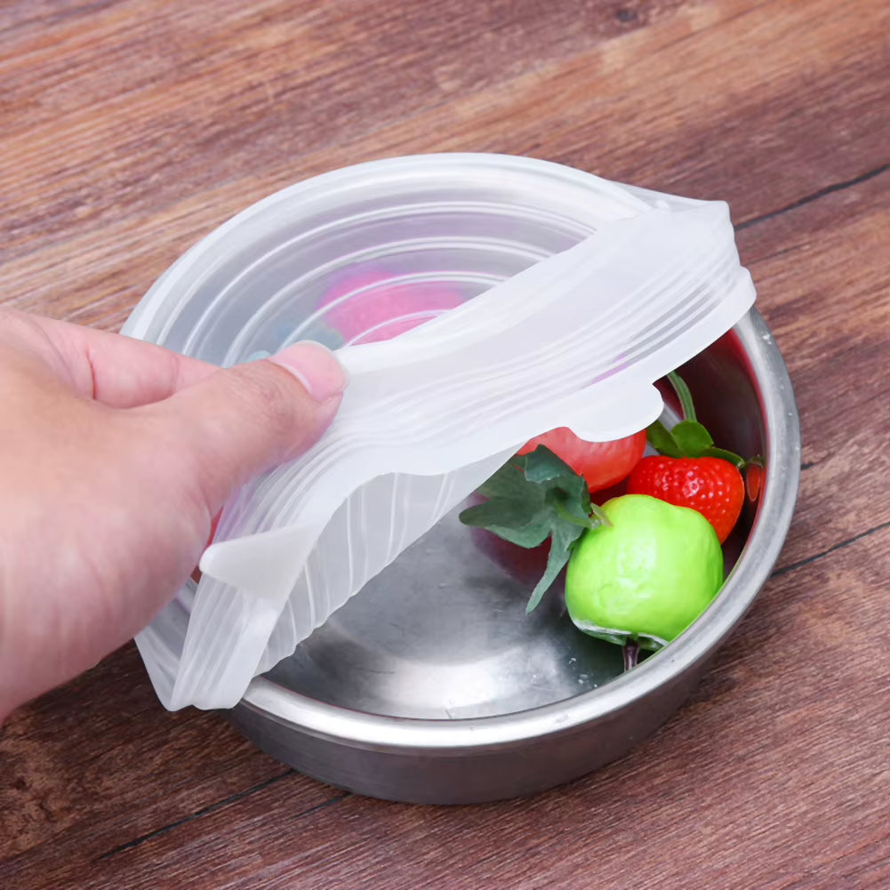 Heat Resistant Reusable Stretch Silicone Lids Universal Food Wrap Bowl Pot Pan Cover Cookware Lids Kitchen Refrigerator Cooking