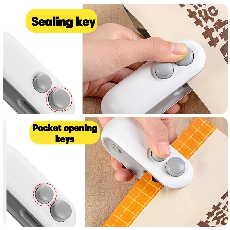 Electric Mini Heat Bag Sealing Machine Package Sealer Bags 2In1 Plastic Bag Sealing Machine Handheld Plastic Bag Heat Sealer